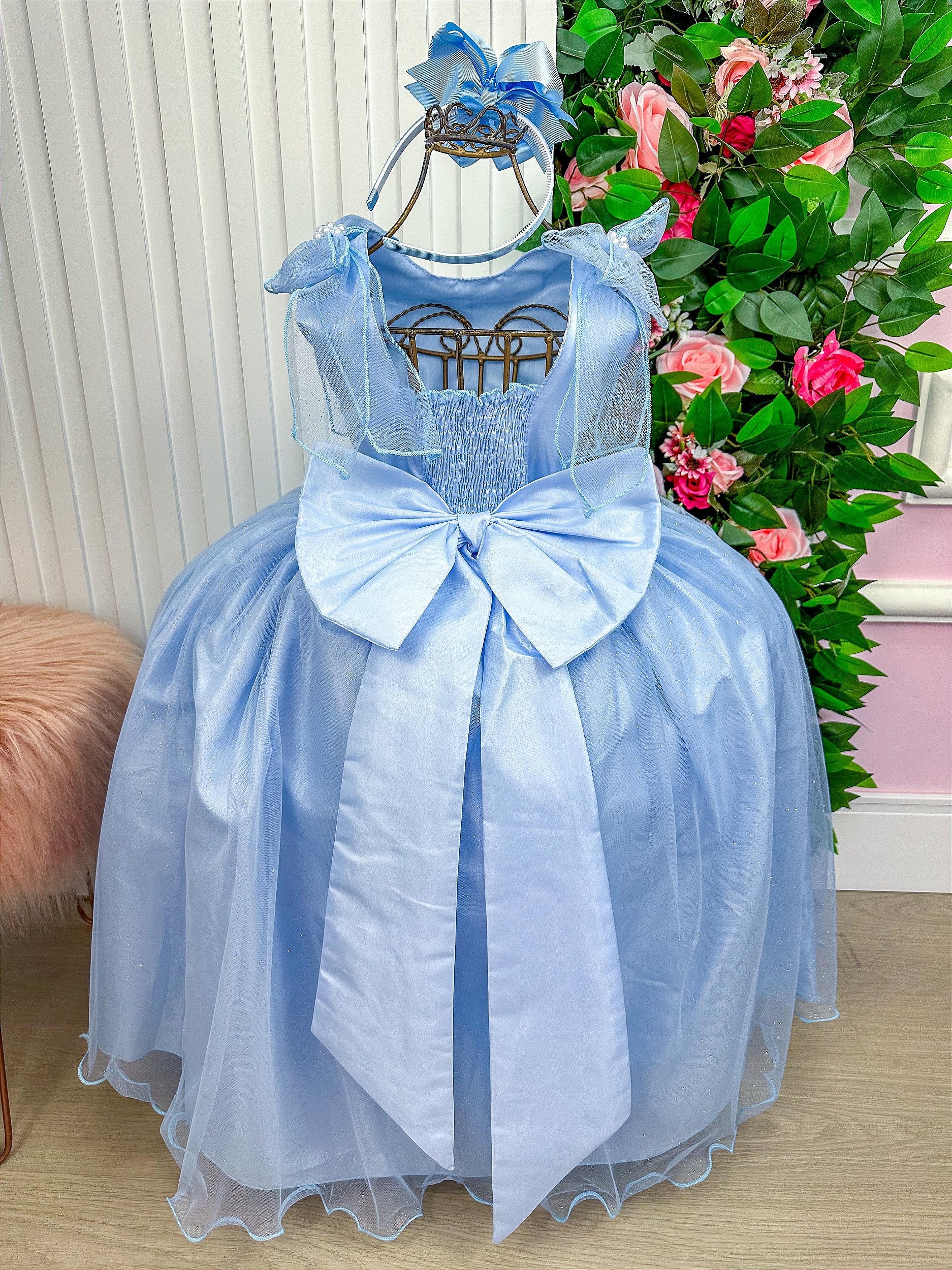 Vestido Marie Longo Mel Azul Bebê