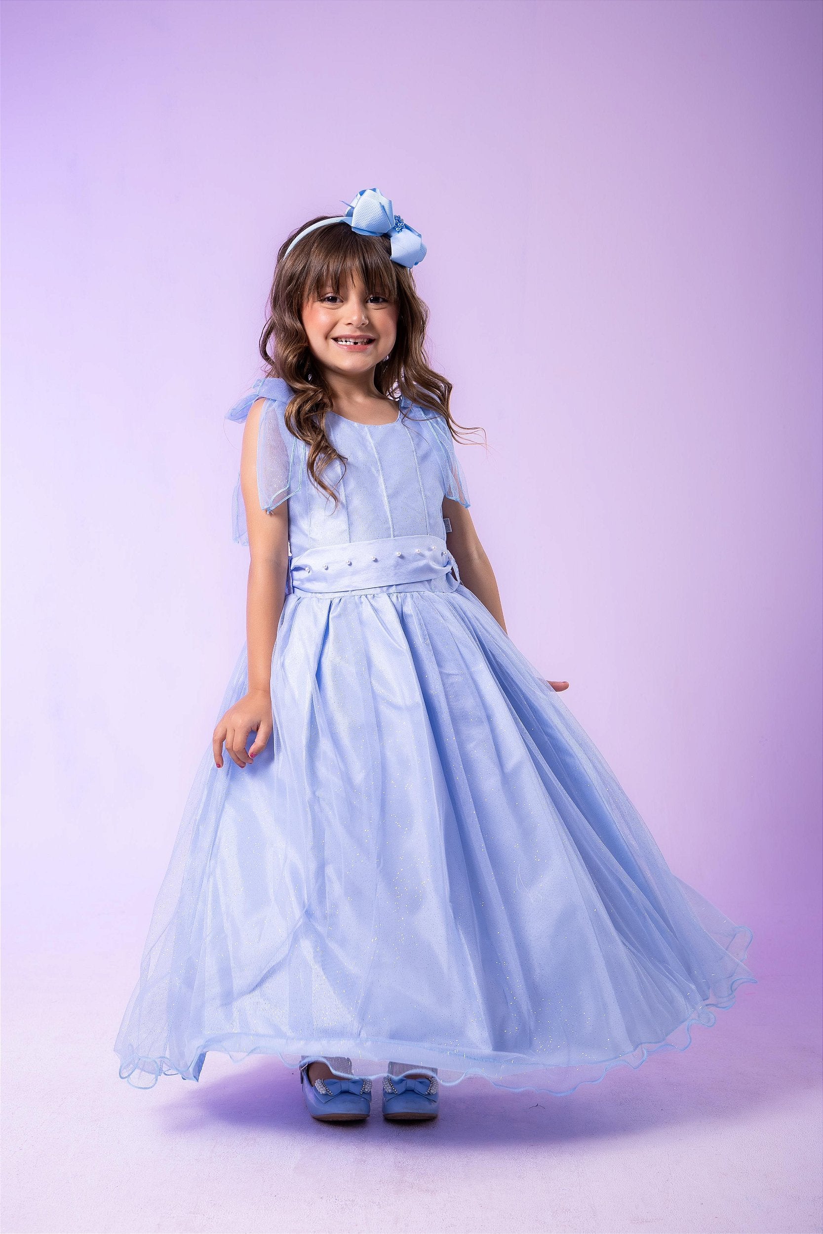 Vestido Marie Longo Mel Azul Bebê