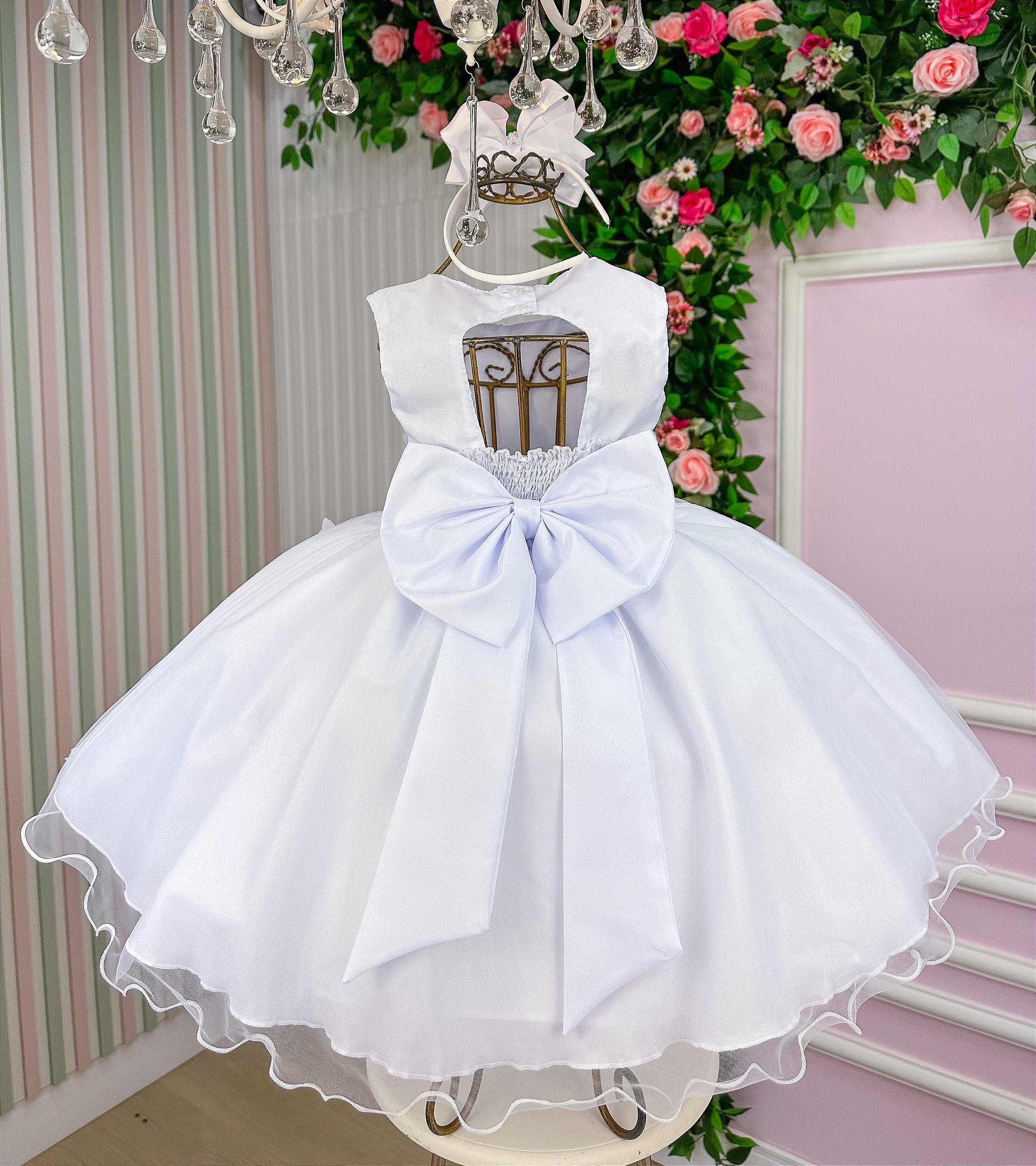 Vestido Marie Jardim das Borboletas Branco