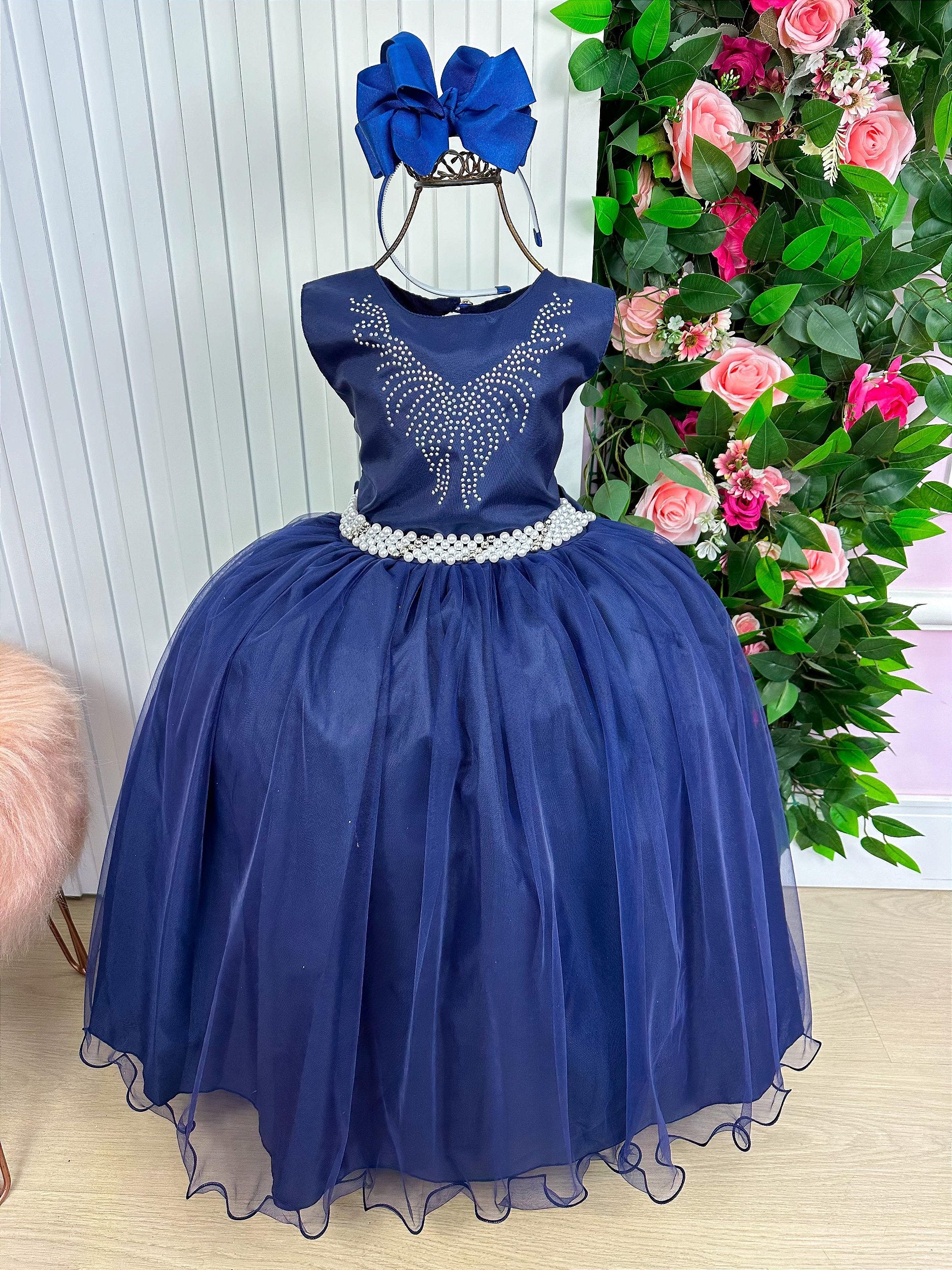 Vestido Marie Longo Larissa Azul Petróleo