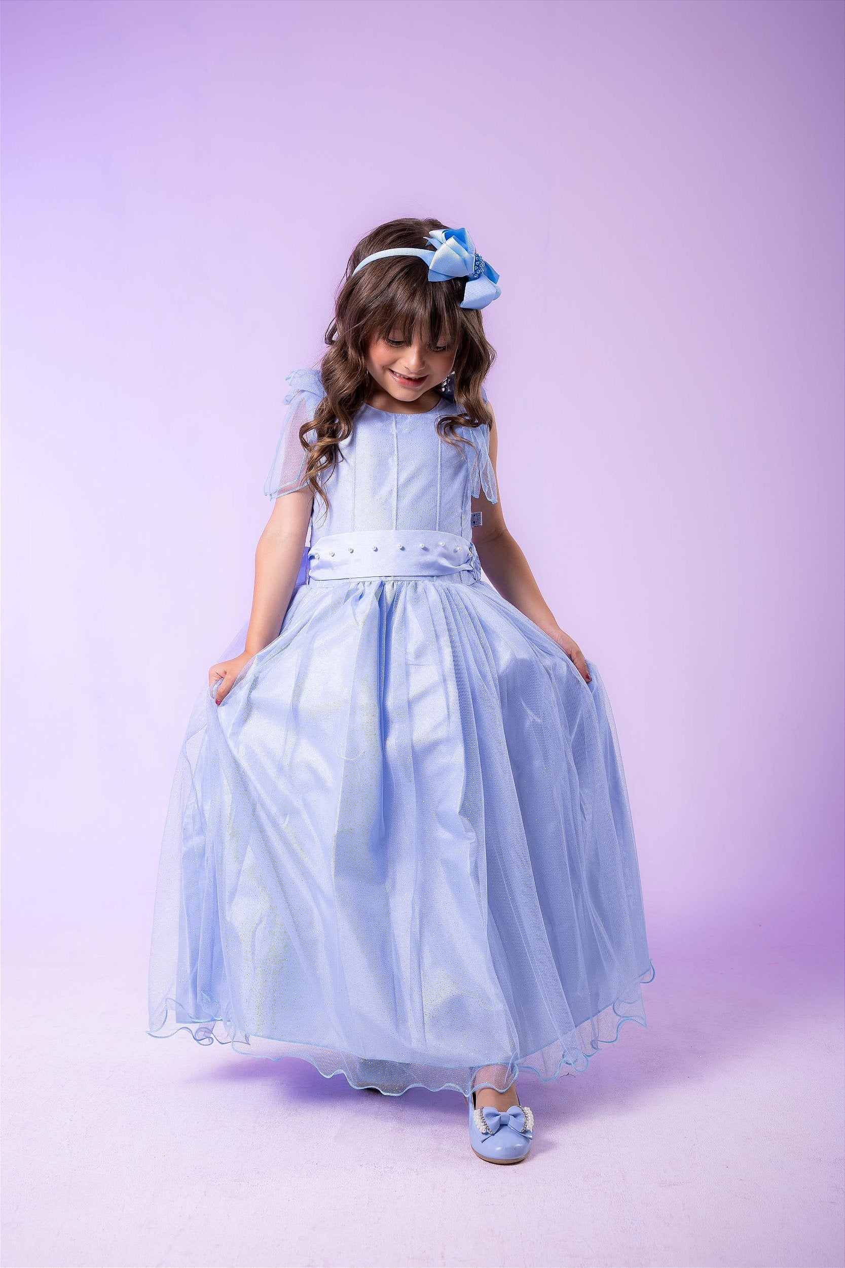 Vestido Marie Longo Mel Azul Bebê