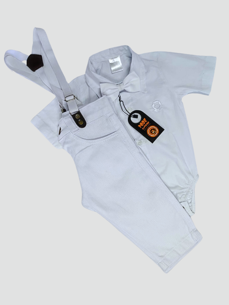 Conjunto Social Branco Bebê Menino – Perfeito para Batizado, Casamentos e Festas Especiais