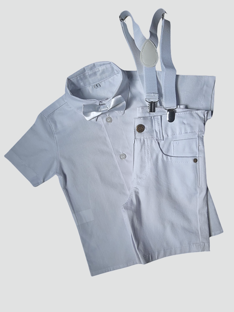 Conjunto Social Bebê Menino - Branco