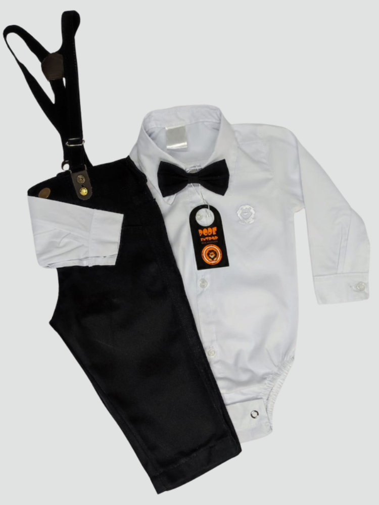 Conjunto Social Bebê Menino - Preto
