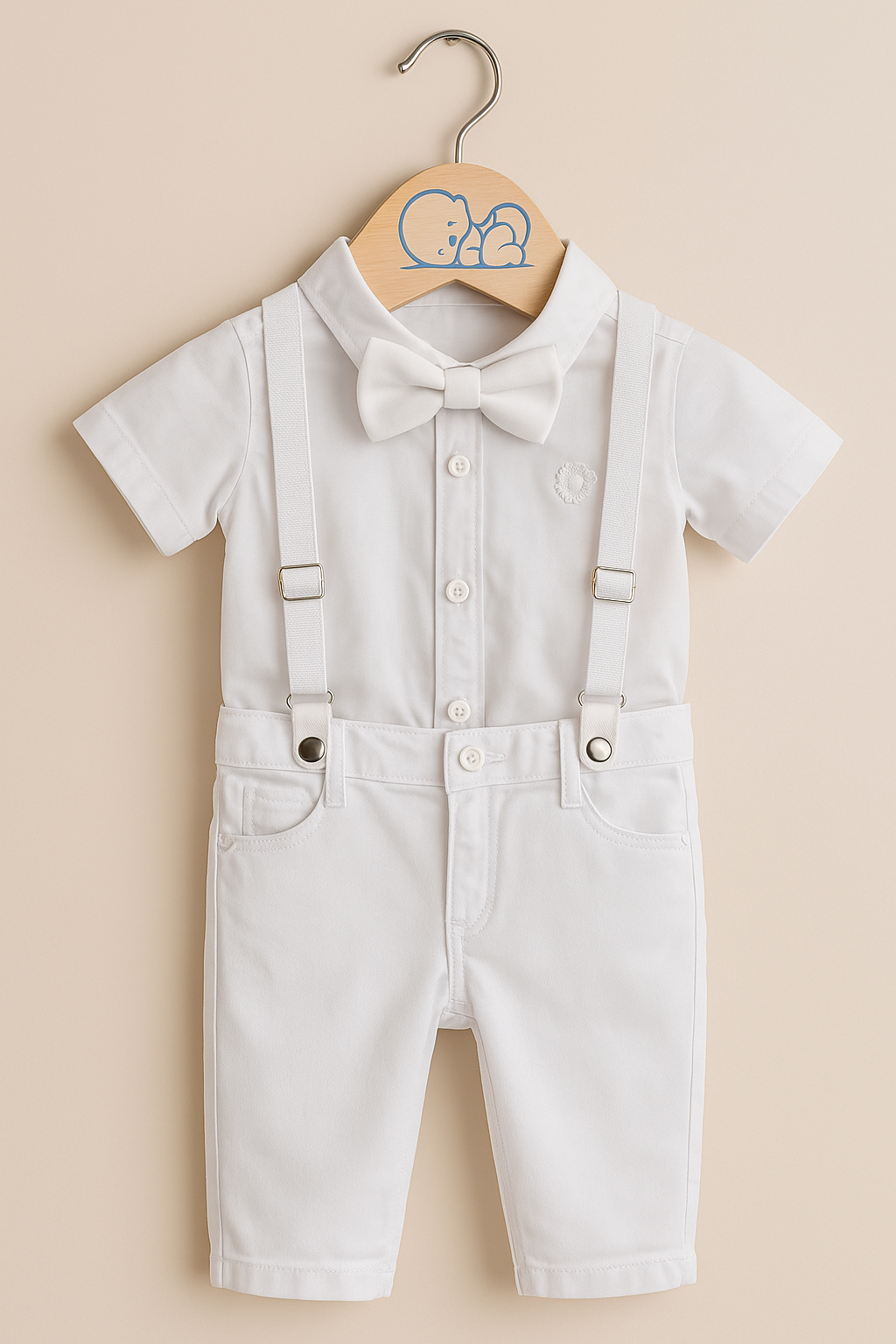Conjunto Social Branco Bebê Menino – Perfeito para Batizado, Casamentos e Festas Especiais