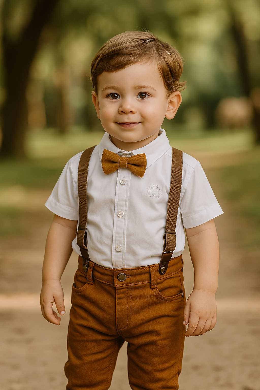 Conjunto Social Caramelo Bebê Menino – Perfeito para Batizado, Casamentos e Festas Especiais