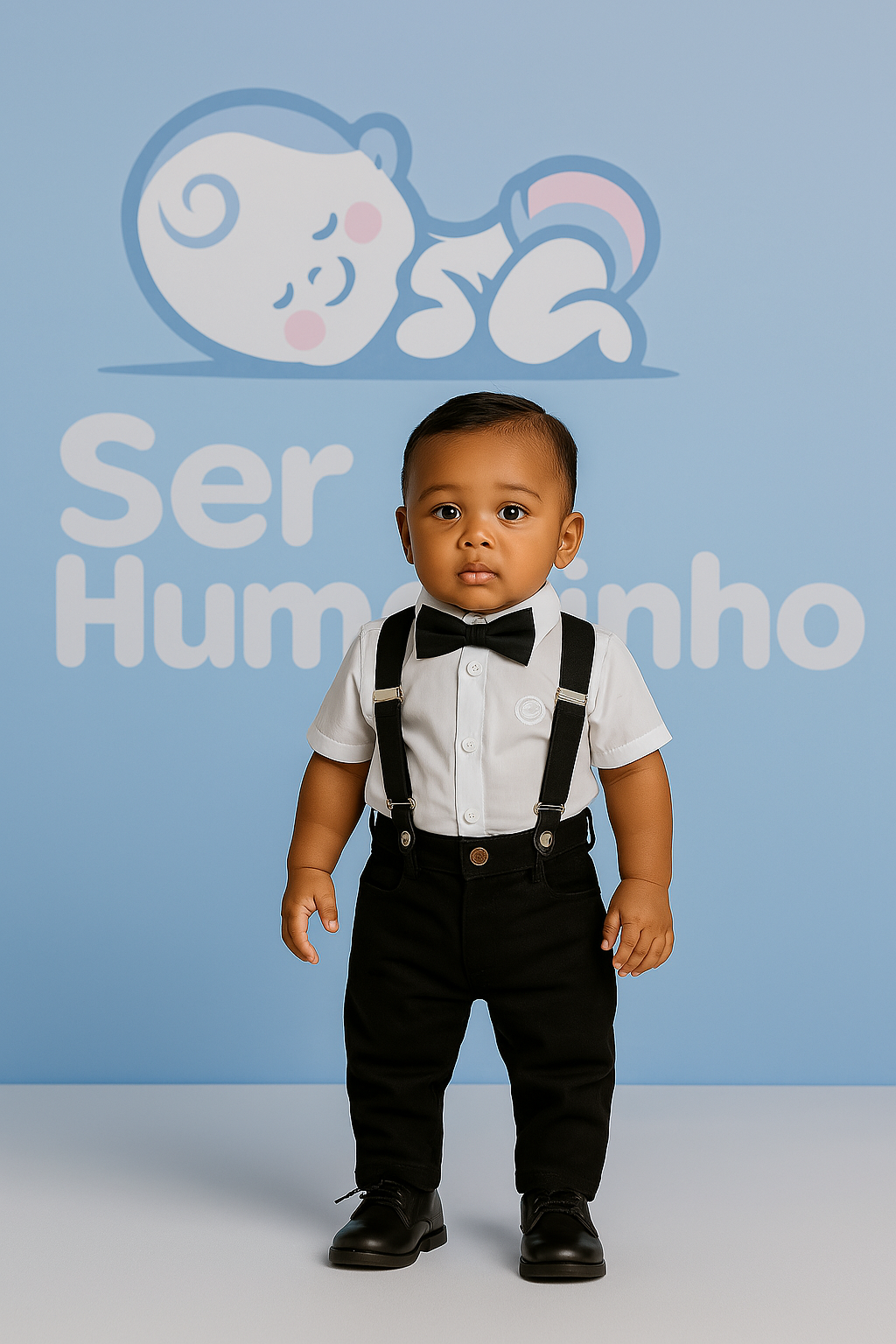 Conjunto Social Preto Bebê Menino – Perfeito para Batizado, Casamentos e Festas Especiais