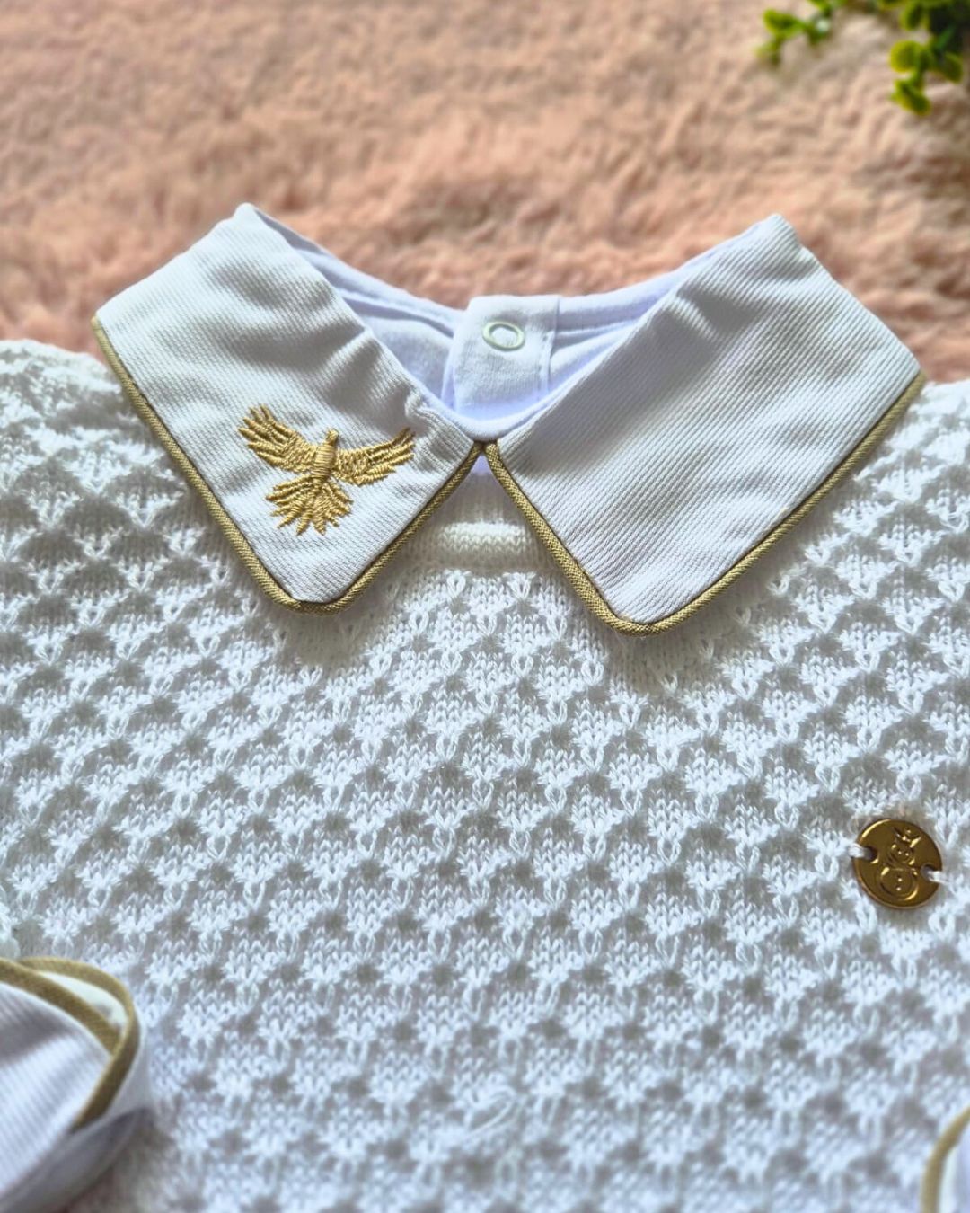 Saída de Maternidade em Tricot Antialérgico - Branco