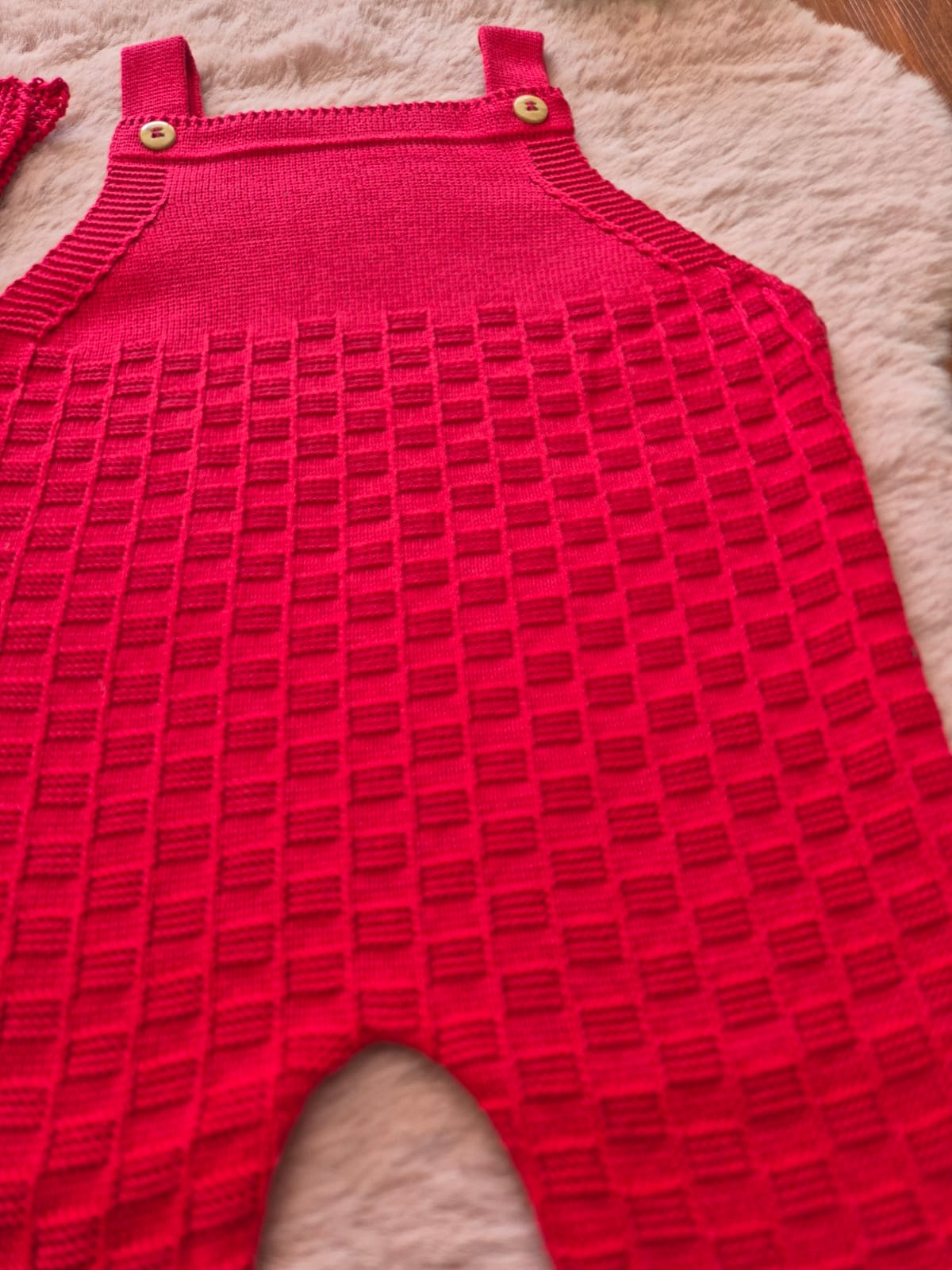 Saída de Maternidade em Tricot Antialérgico - Vermelho