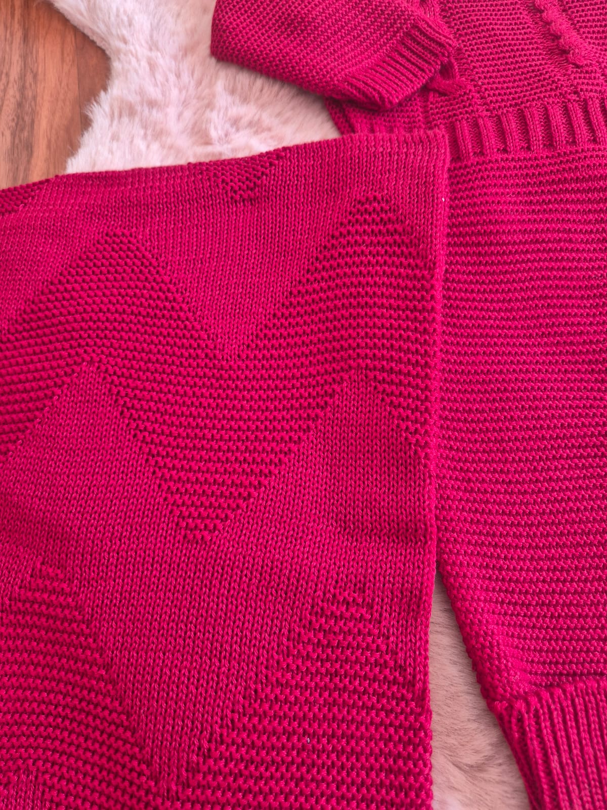 Saída de Maternidade em Tricot Antialérgico - Vermelho