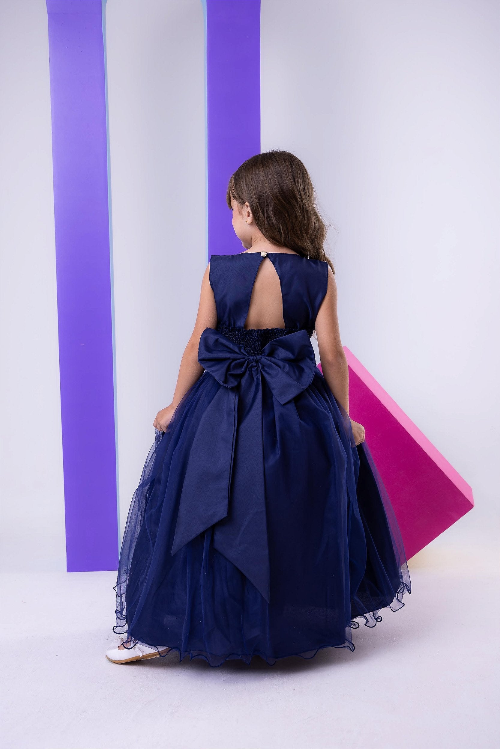 Vestido Marie Longo Larissa Azul Petróleo