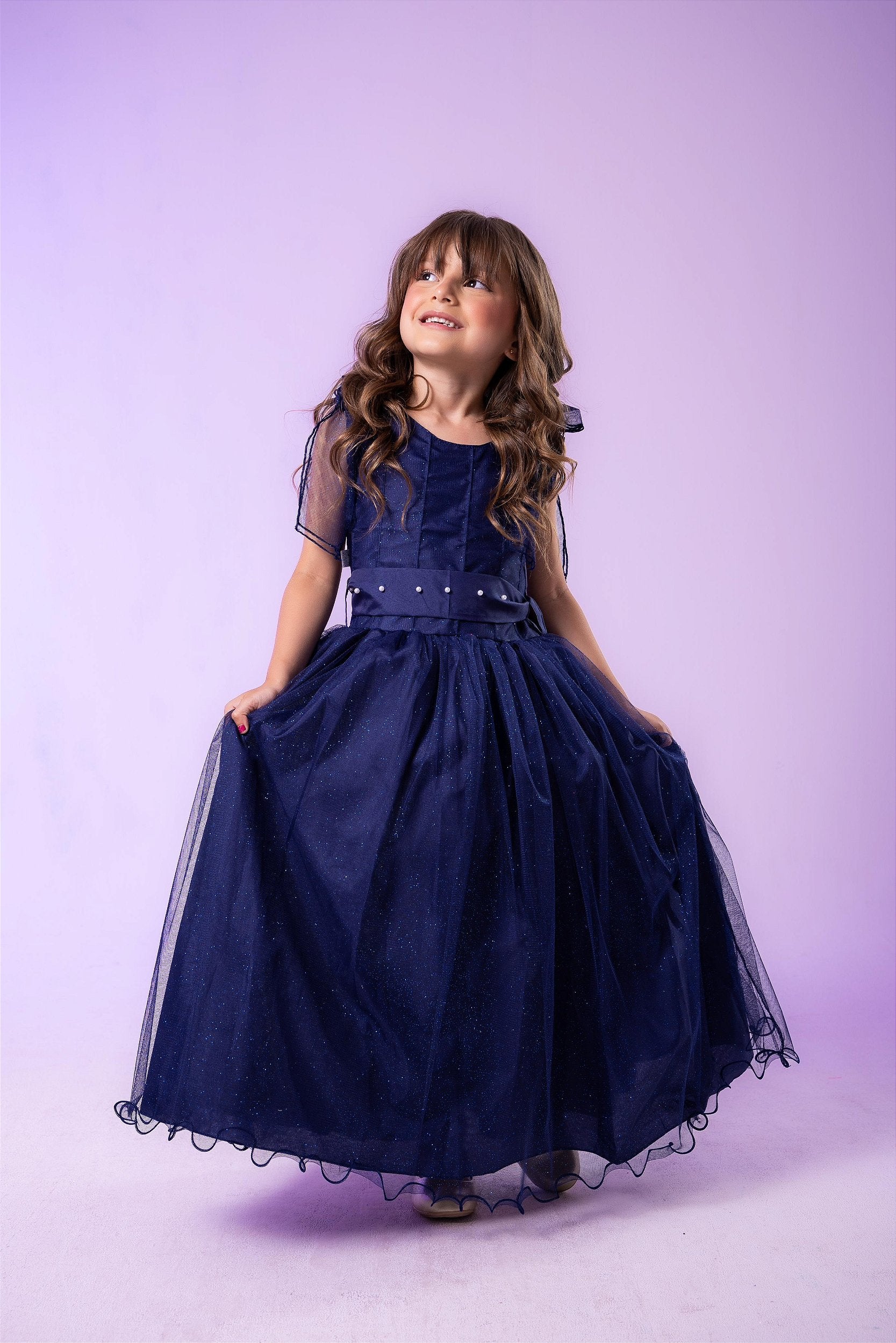 Vestido Marie Longo Mel Azul Petróleo