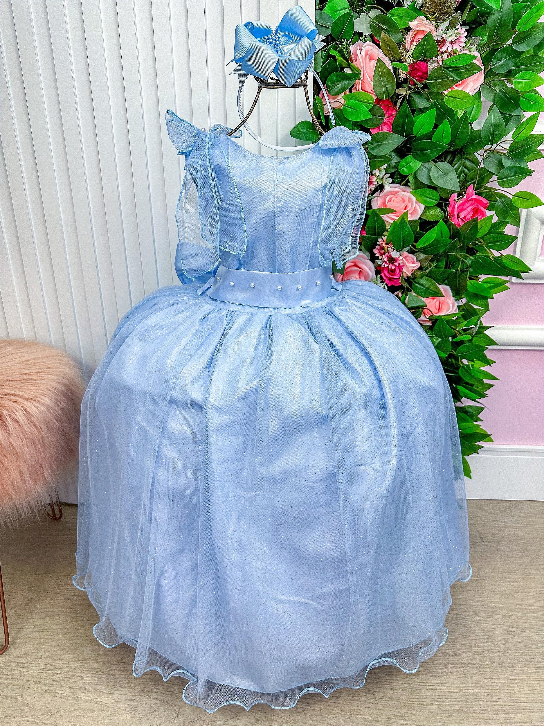 Vestido Marie Longo Mel Azul Bebê