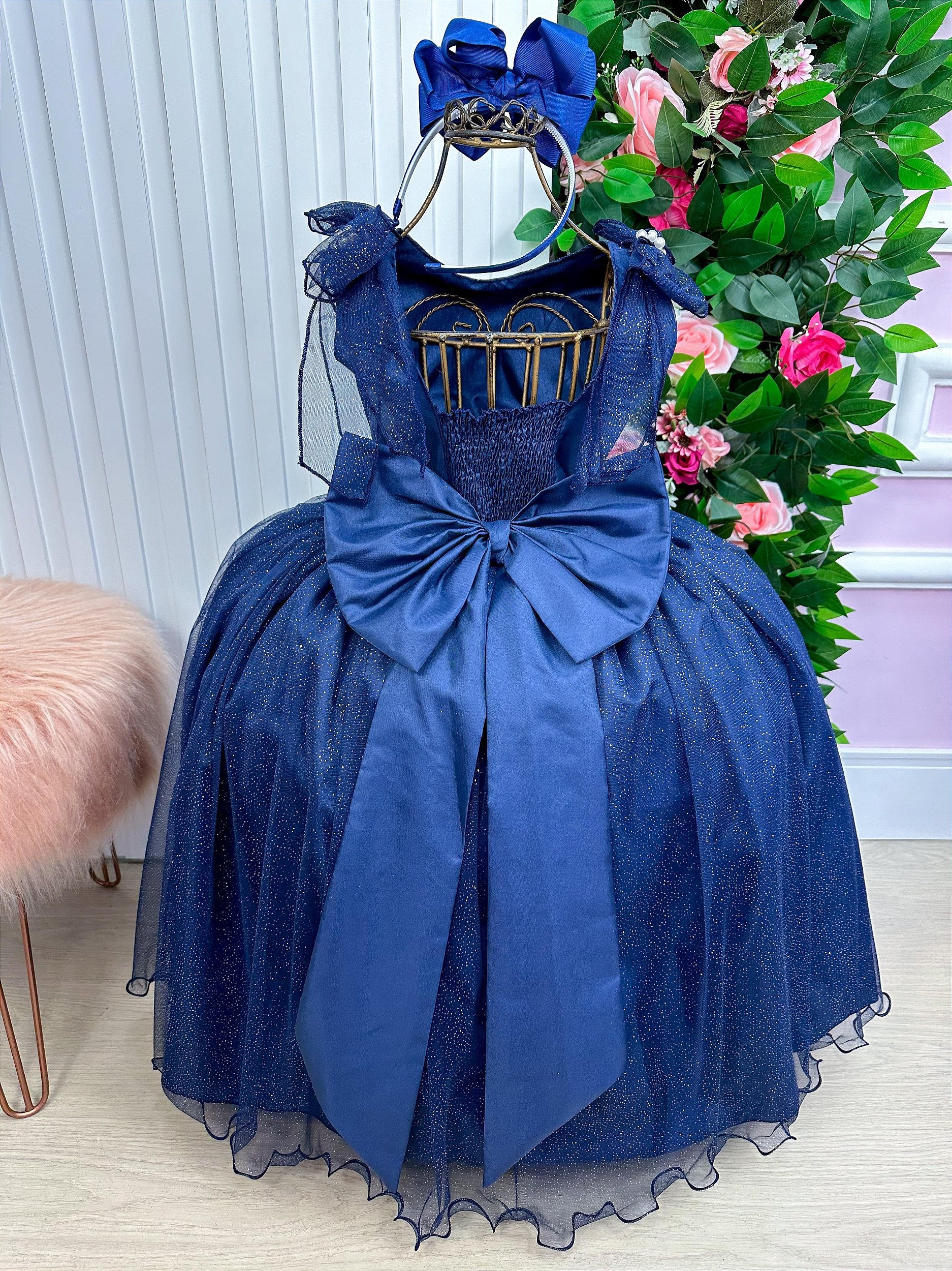 Vestido Marie Longo Mel Azul Petróleo